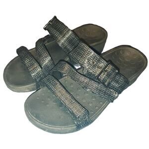 Vionic Size 8 Women's Pacific Rio Adjustable Platform Sandal Woven Black Comfort
